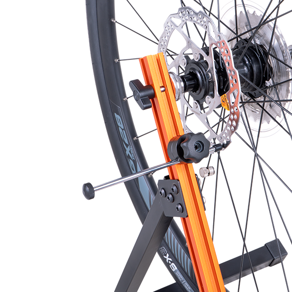 Super B TB-PF27 Home Mechanic Wheel Truing Stand in use