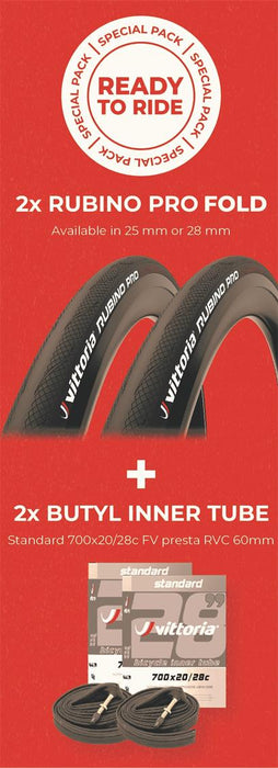 Vittoria Rubino Pro G2 Folding Road Tyre Twin Pack - ABC Bikes