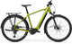 Green and black Merida eSpresso 500 EQ e-bike with sleek frame and integrated battery, ready for urban riding.