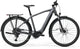 Silver and black Merida eSpresso 500 EQ e-bike with sleek frame and integrated battery, ready for city or trail riding.