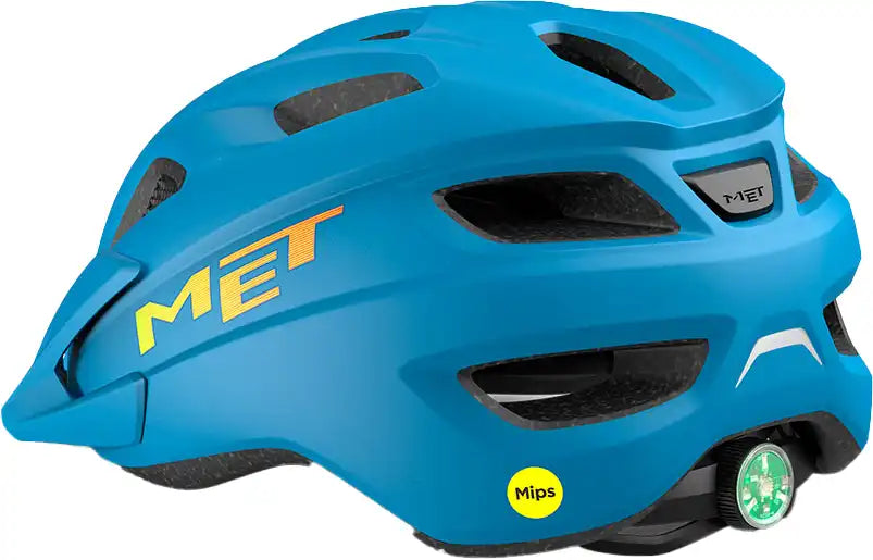 MET Fahrradhelm Crackerjack Mit LED-Rücklicht & Safe-T Drehverschluss – Belüftung, Insektennetz, Waschbar