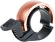 Knog Oi Classic Copper Bell, small bike bell in copper finish, with a sleek, minimalist design and stainless steel mounting bracket.