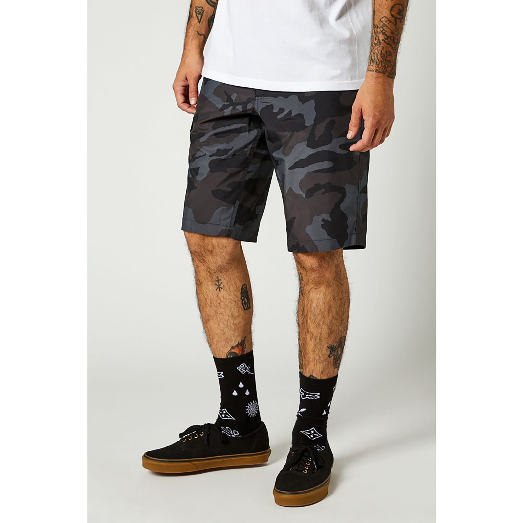 Fox Essex Tech Print Mens Cargo Shorts 30 Black Camo | ABC Bikes