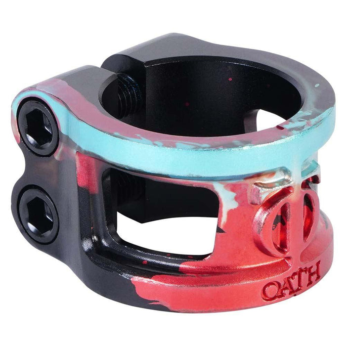 Oath Cage V2 2-Bolt Scooter Clamp Black/Teal/Red | ABC Bikes