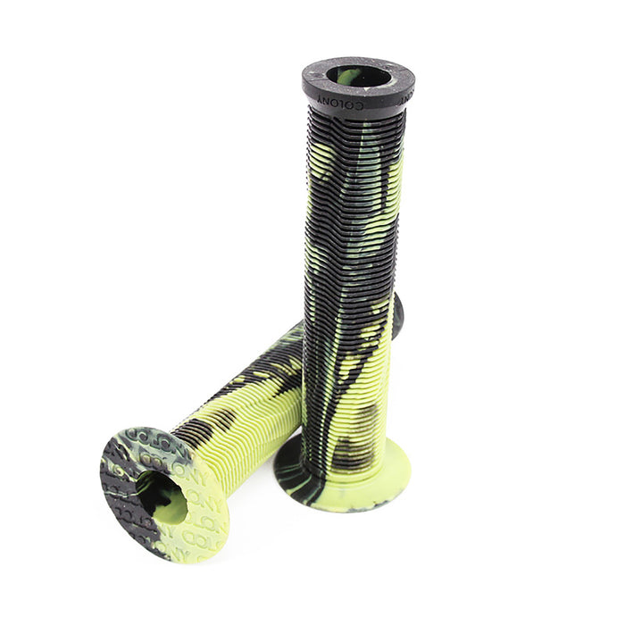 Colony Much Room BMX Grips Fluro Yellow Storm | ABC Bikes
