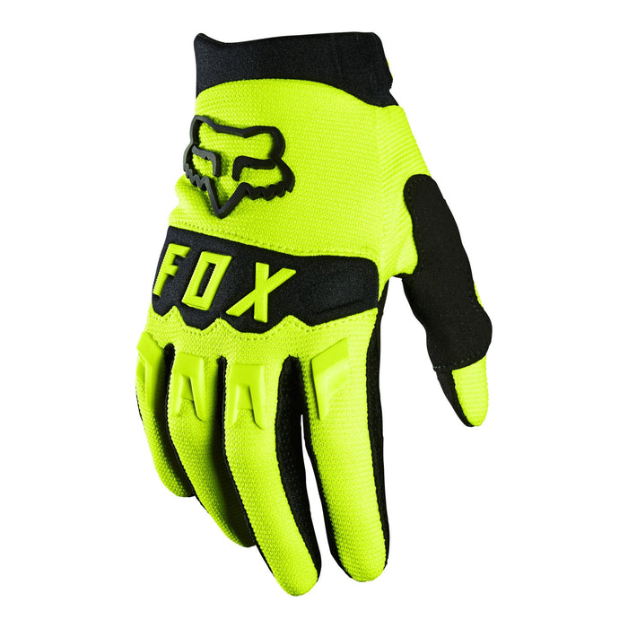 Fox Dirtpaw Youth MTB Gloves XS Fluro Yellow | ABC Bikes