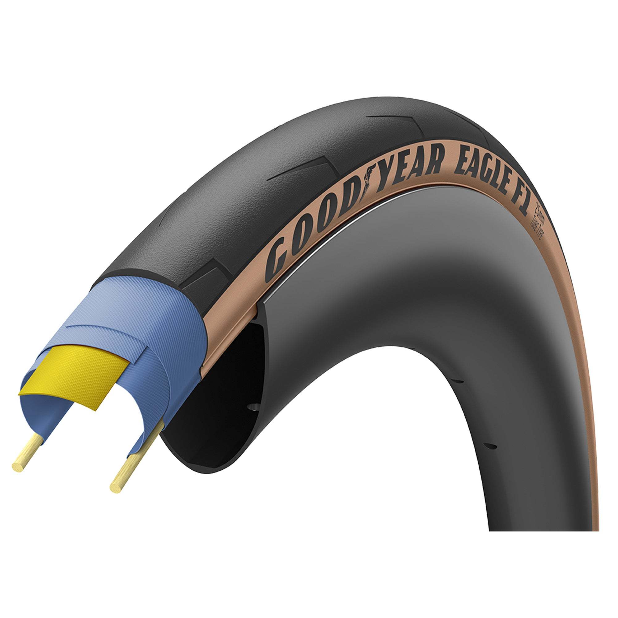 Goodyear Eagle F1 Clincher Folding Road Tyre 700 x 25 Tan | ABC Bikes