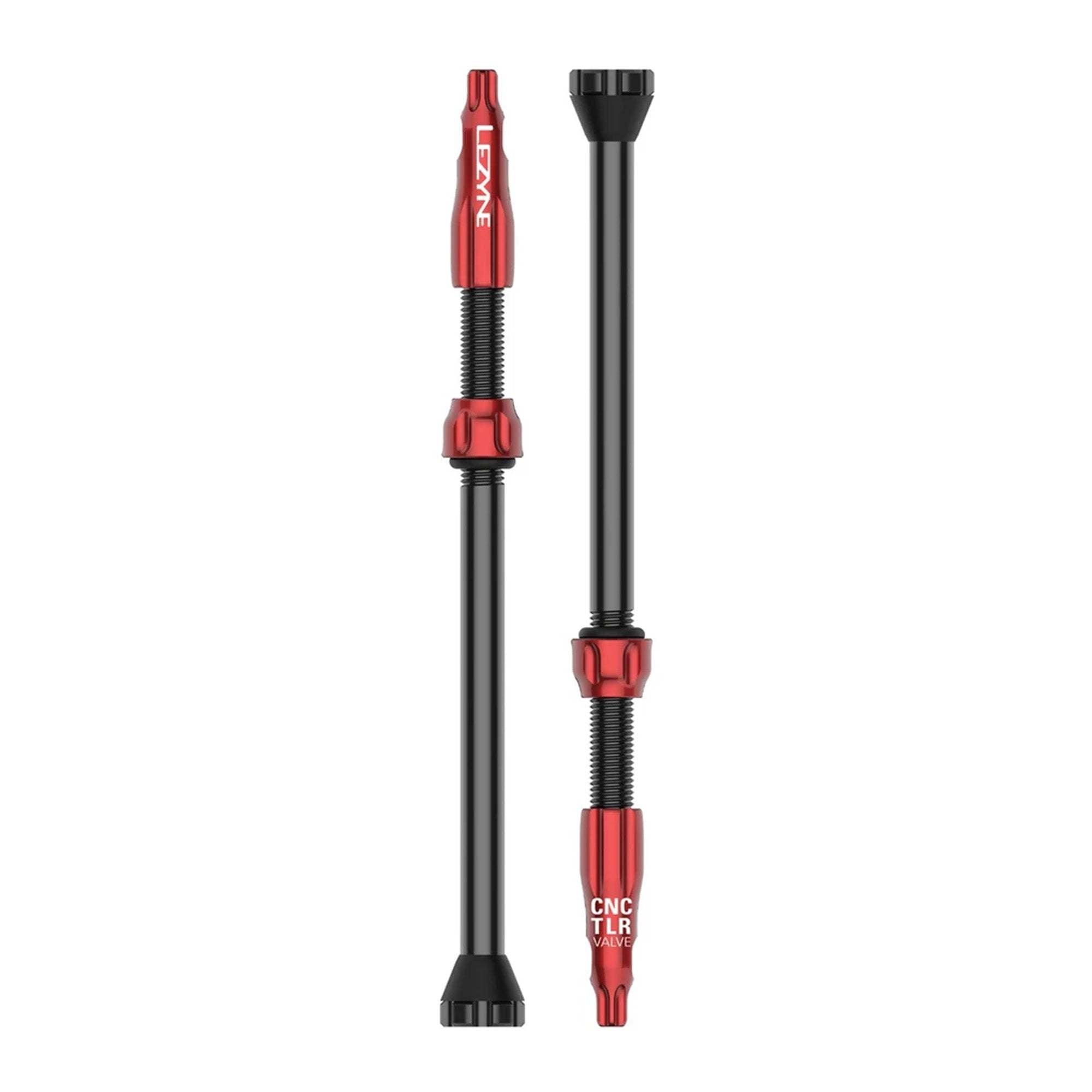 Lezyne CNC TLR Tubeless Valves 80mm Red | ABC Bikes