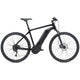 Giant 2022 Roam E+ electric bike with black frame, featuring ergonomic design and city-ready e-bike components.