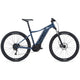 Blue 2022 Giant Talon E+ 3 electric mountain bike with sleek frame and suspension for off-road riding.