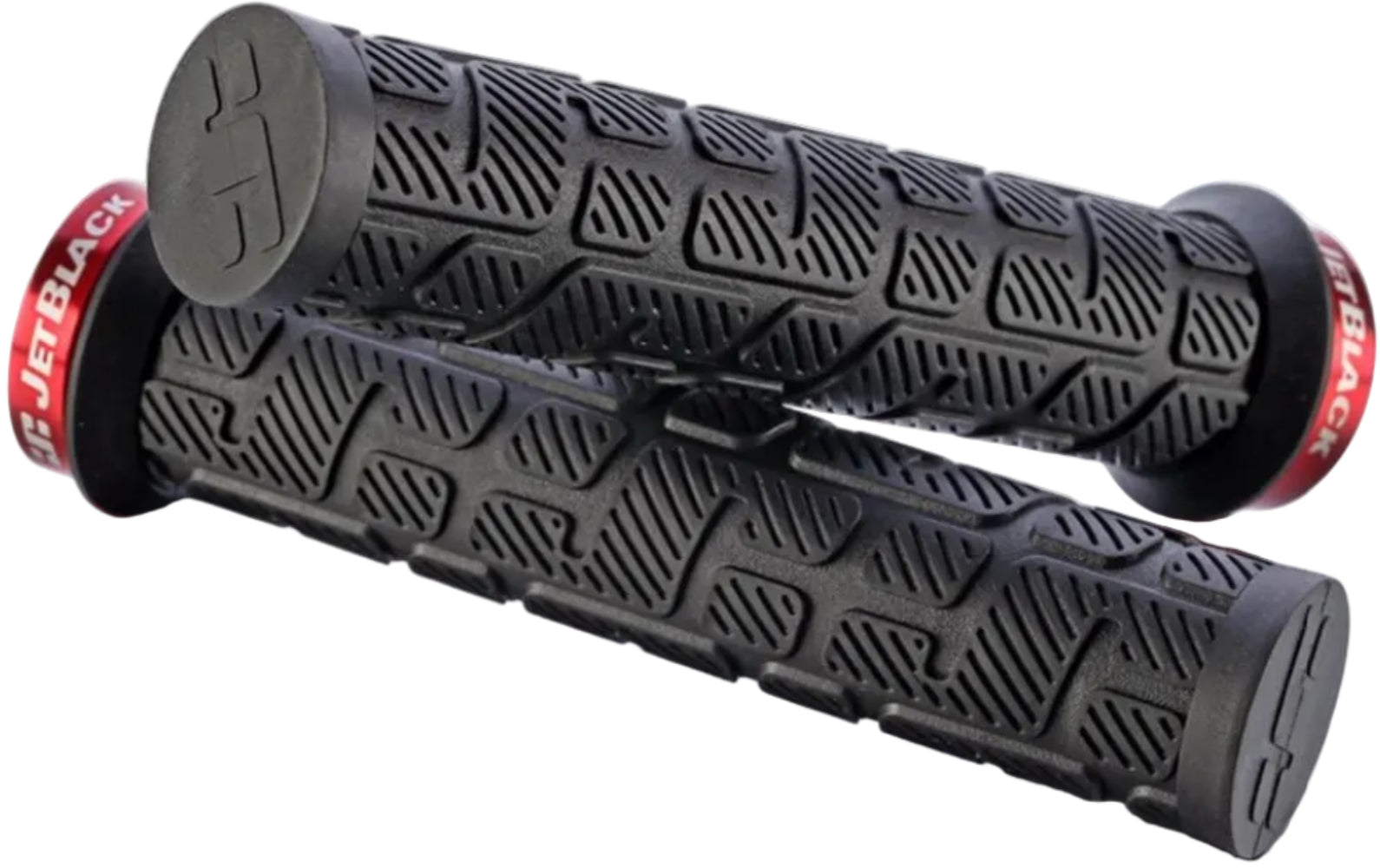 Jetblack Rip Lock-On MTB Grips Black/Red | ABC Bikes