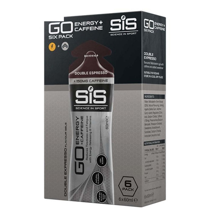 SIS Go Energy + Caffiene Gel 6 x 60ml Double Espresso | ABC Bikes
