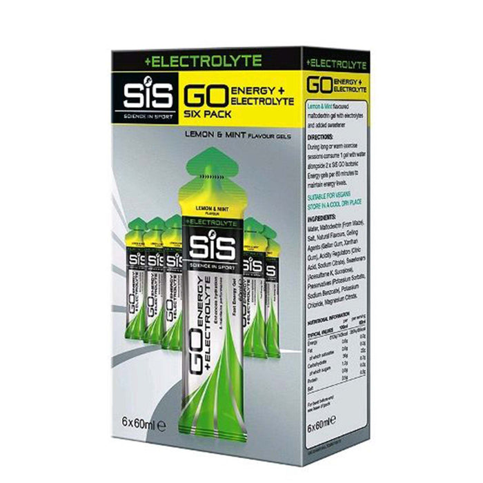 SIS Go Energy + Electrolyte Gel 6 x 60ml Lemon/Mint | ABC Bikes