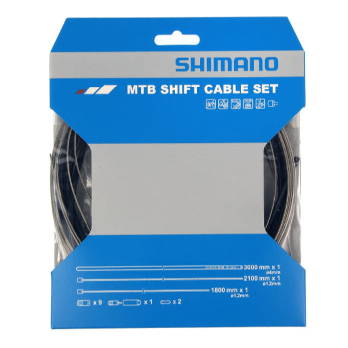 Shimano MTB Stainless Gear Cable Kit Black | ABC Bikes