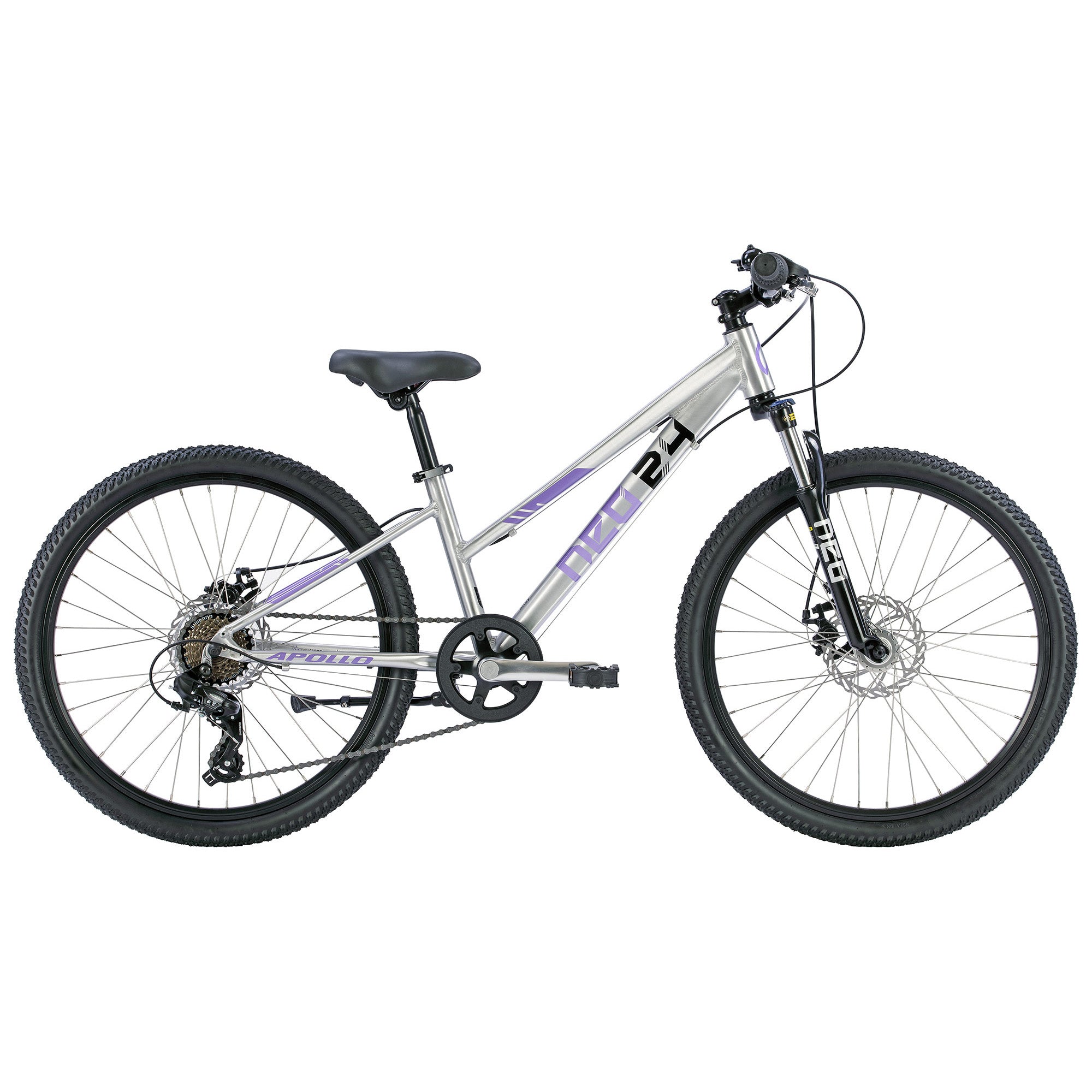 2022 Neo Disc+ 24 7s Girls Brushed Alloy/Lavender/Black | ABC Bikes
