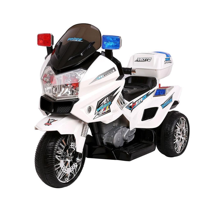 Rigo Police Motorcycle Electric Ride On White - ABC Bikes
