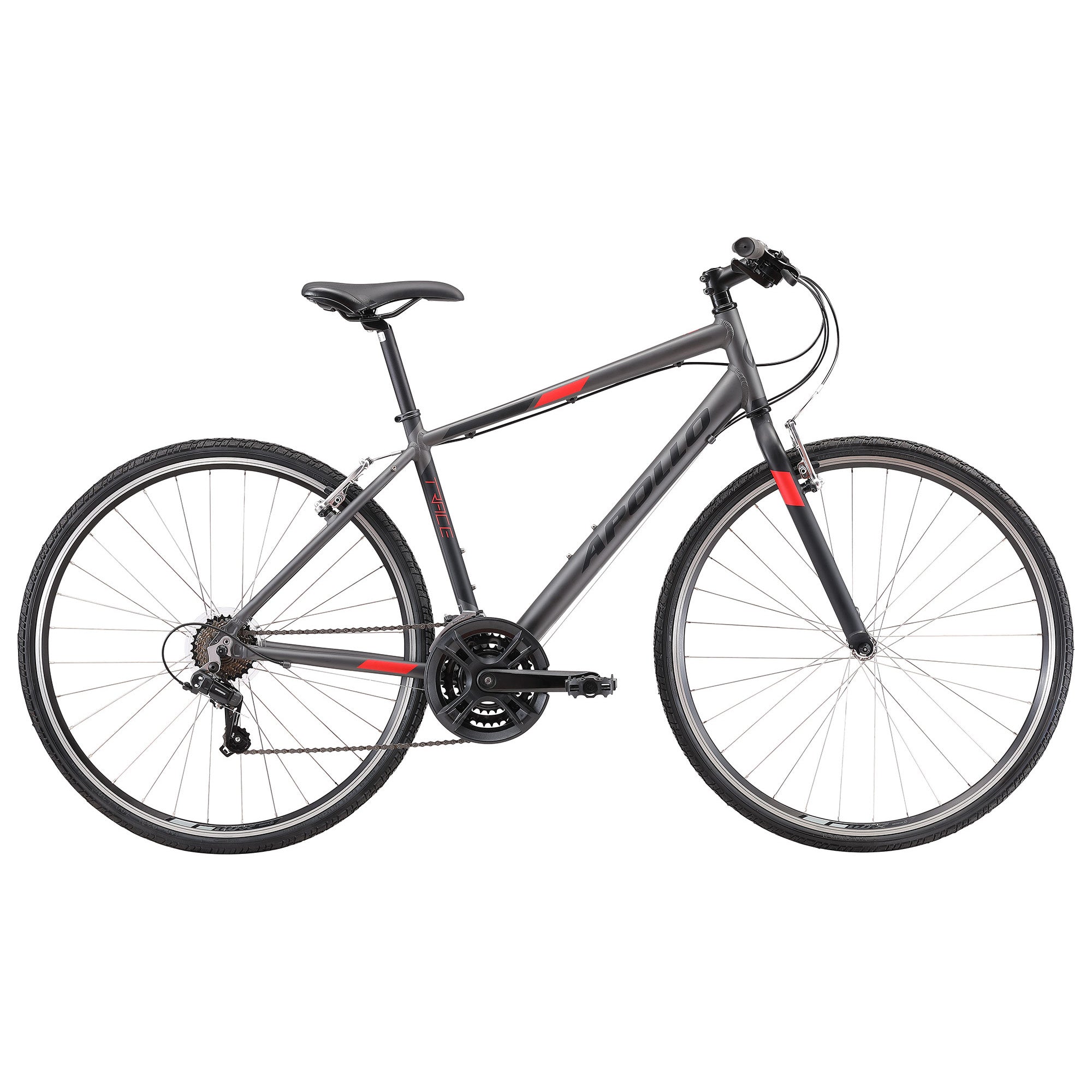 2022 Apollo Trace 10 SM Matt Charcoal/Black/Red | ABC Bikes